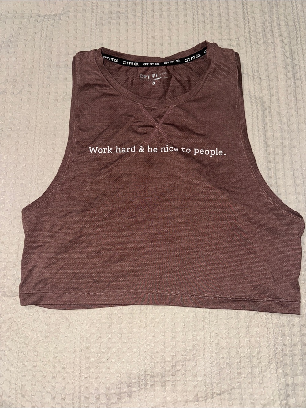 Women's Maroon Cropped Tank with Motivational Print